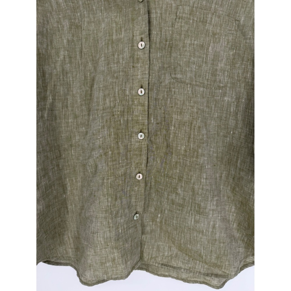 Chicos Womens Linen Button Down Shirt 12 14 2 Lagenlook Coastal Chic Boho - Picture 5 of 11